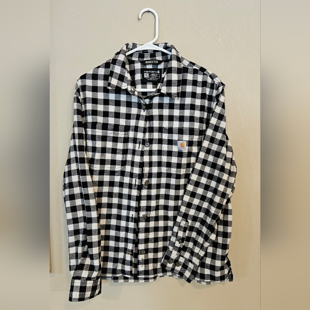 Carhartt Black & White Buffalo Check Flannel Shirt